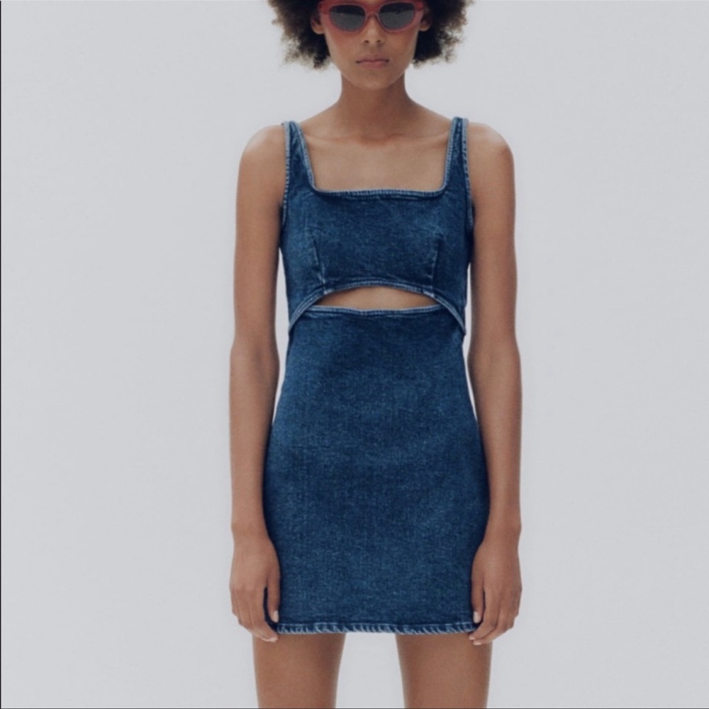 Zara Denim Cut Out Dress - BRAND NEW W TAGS